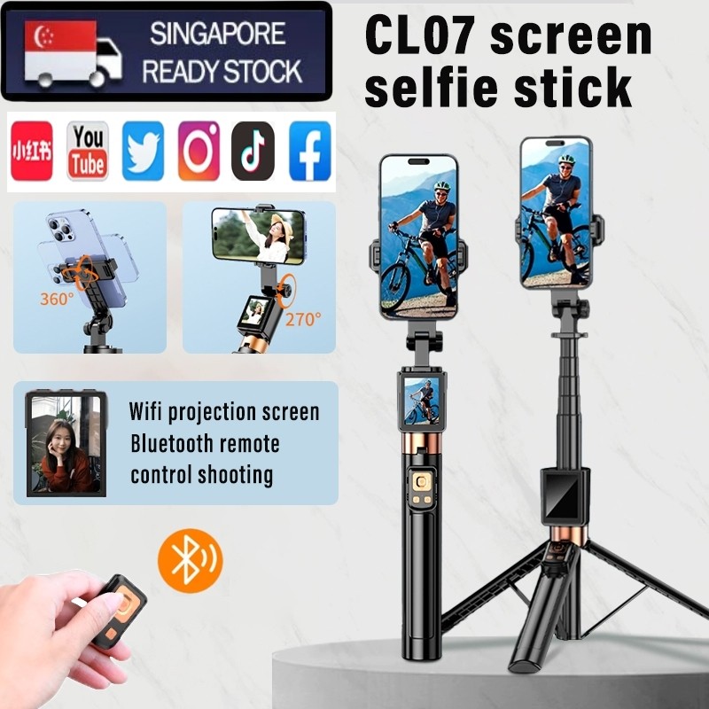 [SG] WIFI Projection Screen Selfie Stick Tripod Wireless Bluetooth ...