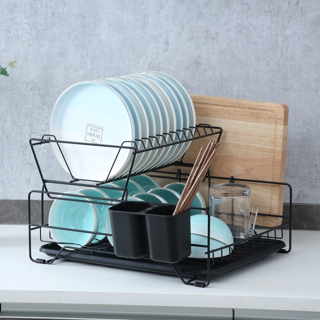 [Local Seller] Black Stackable Dishrack BTO DIY Modern Style Design ...