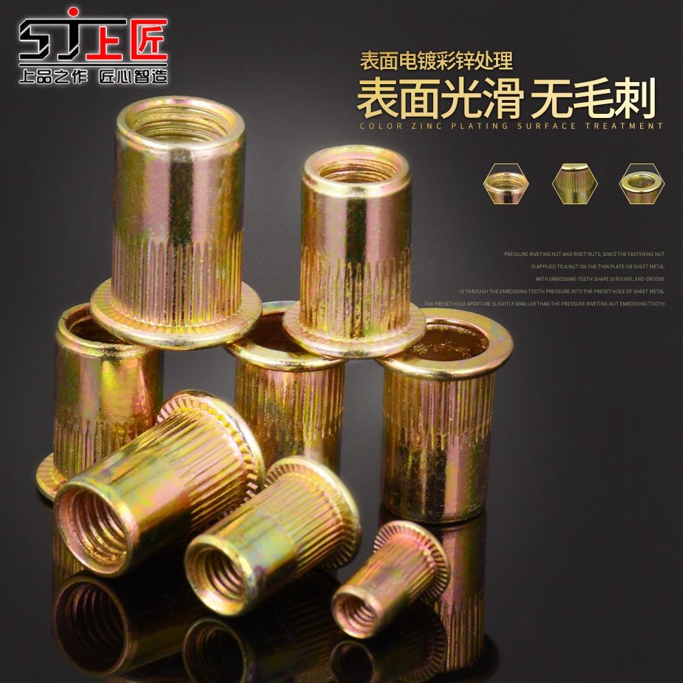 Flat Head Knurled Rivet Nut Stainless Steel Rivet Nut Press Rivet ...