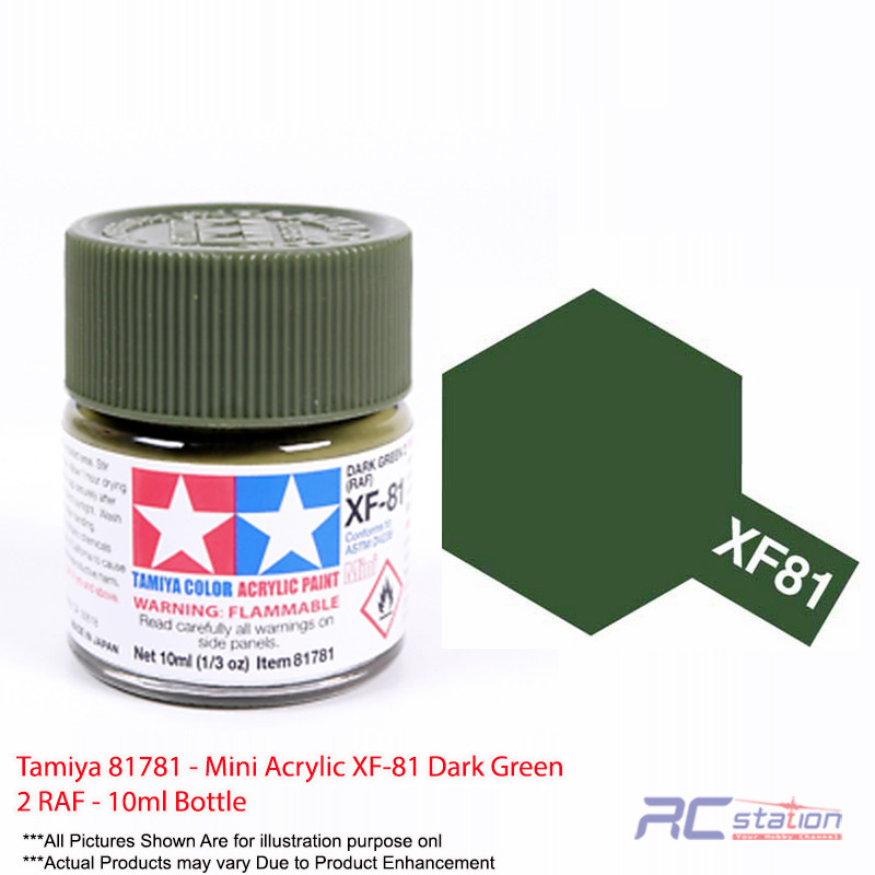 Tamiya #81781 - Mini Acrylic XF-81 Dark Green 2 RAF - 10ml Bottle ...