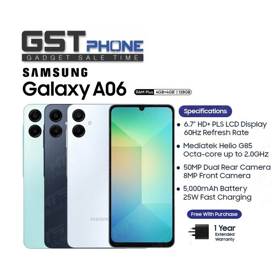 Samsung Galaxy A06 4G (4GB+4GB Extended Ram+128GB Rom) (Original