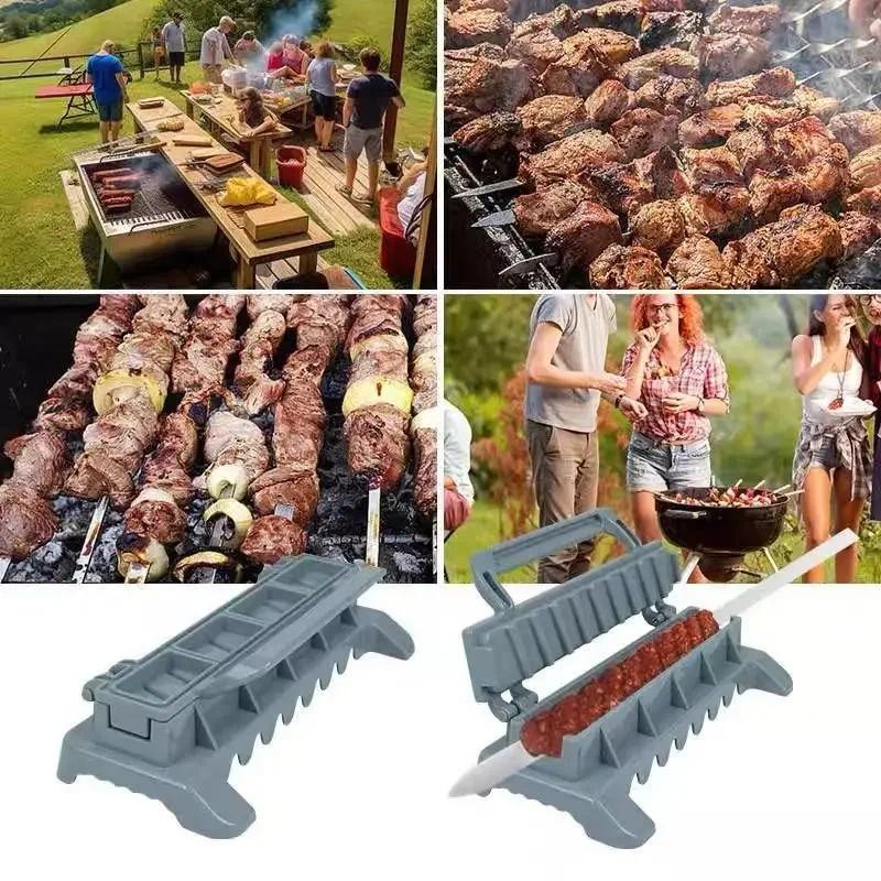 Plastic Kebab Press Maker Manual BBQ Skewer Mould for Homemade Meat ...