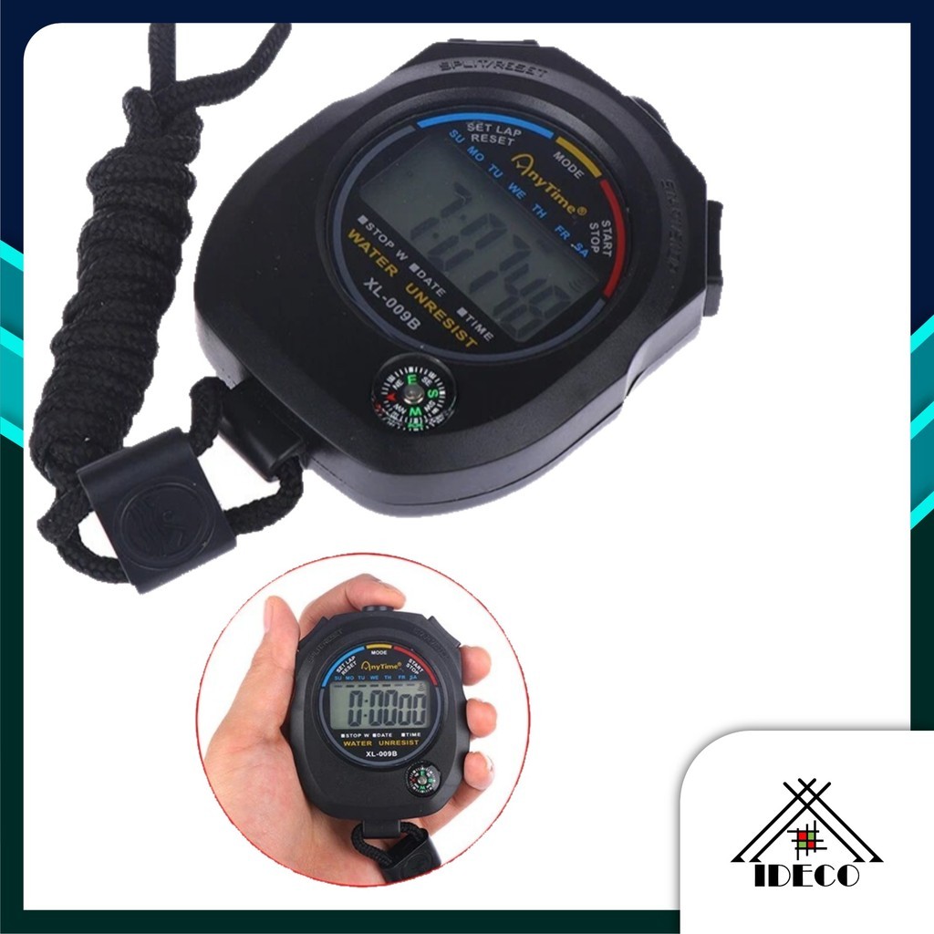 iDECO™ Sports Stopwatch Handheld LCD Chronograph Running Timer Counter ...