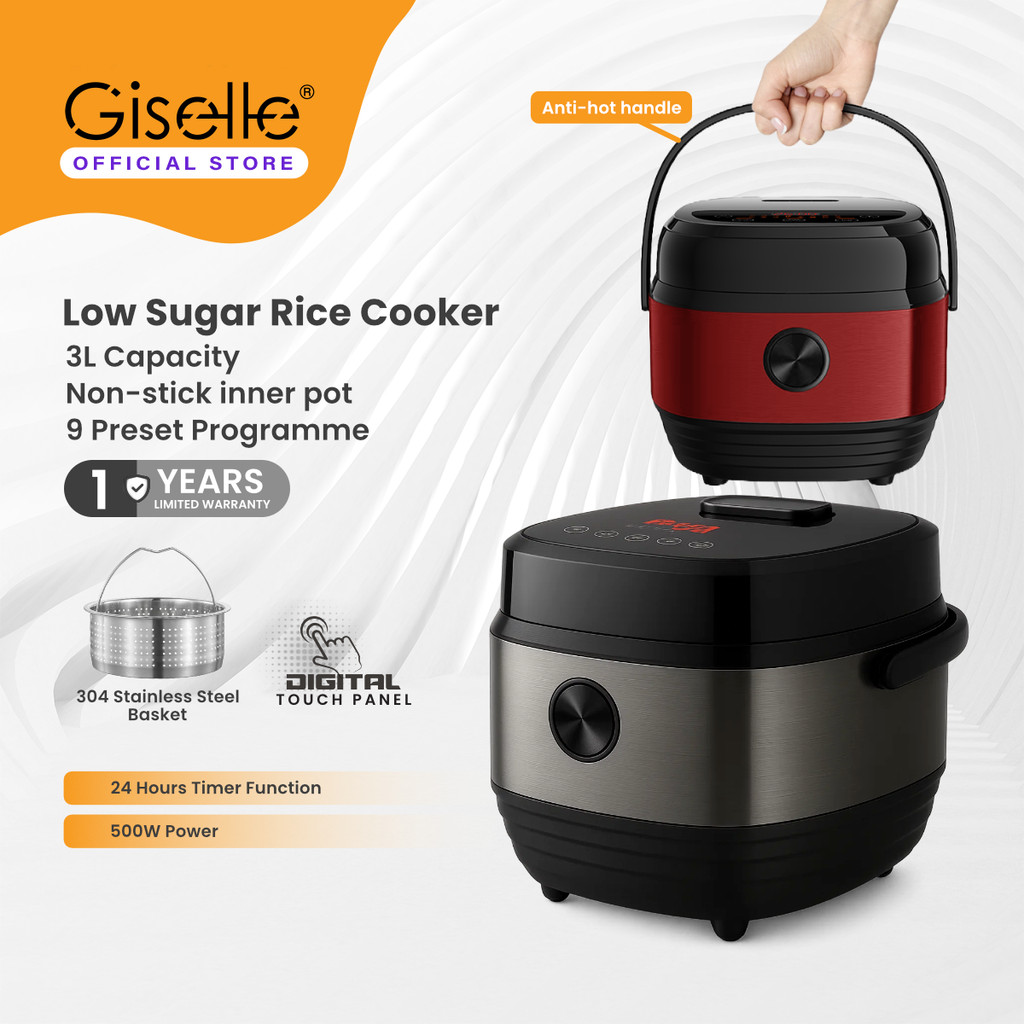 Giselle 3L/5L Multifunction Digital Low Sugar Rice Cooker (With Preset ...