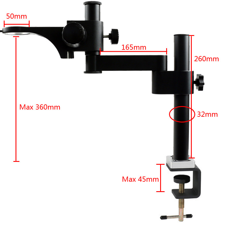 32mm Black Multi-angle Adjustable Rotation Stand Clamp Type Desktop ...