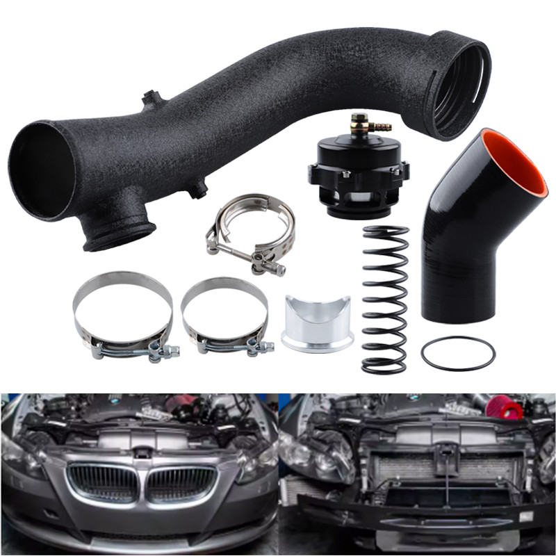 Turbo Inlet Charge Pipe Hard Piping Kit with Blow Off Valve For BMW N54 ...