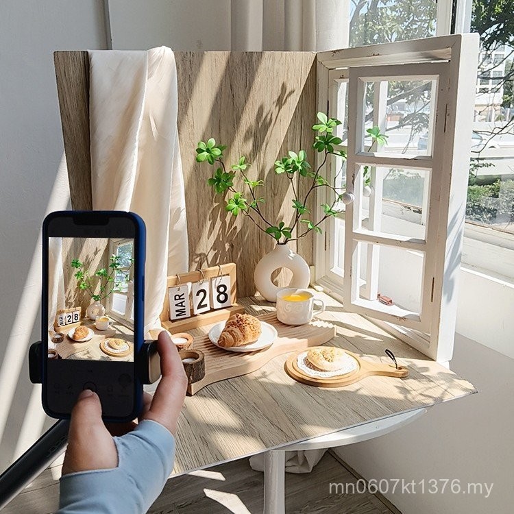 Xiaobai Scene Distressed Layout Window Frame Photo Props Solid Wood ...
