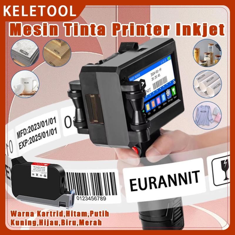 Upgraded handheld inkjet printer text QR code barcode date time batch ...