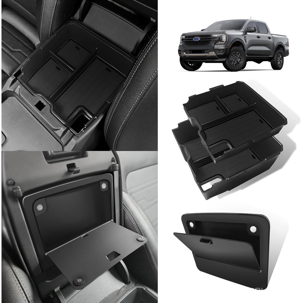 Muslogy Center Console Organizer Two-Layer & Hidden Box Magnet Opening ...
