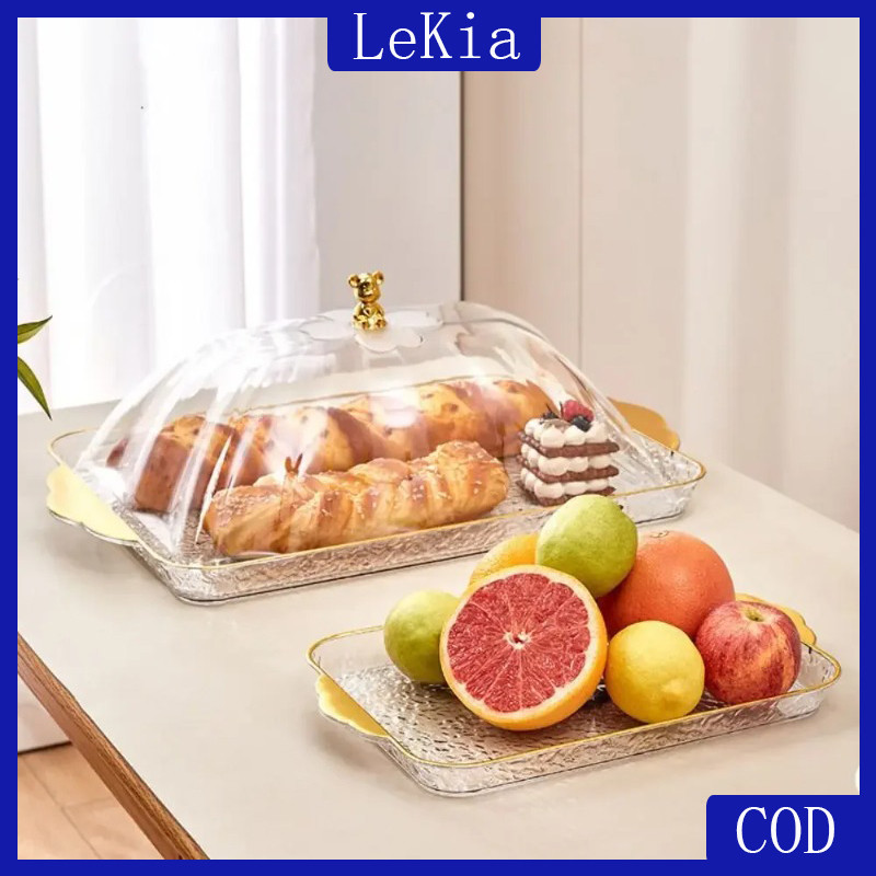 Dessert Fruit Tray with Lid Storage Container Reusable Snack Storage ...