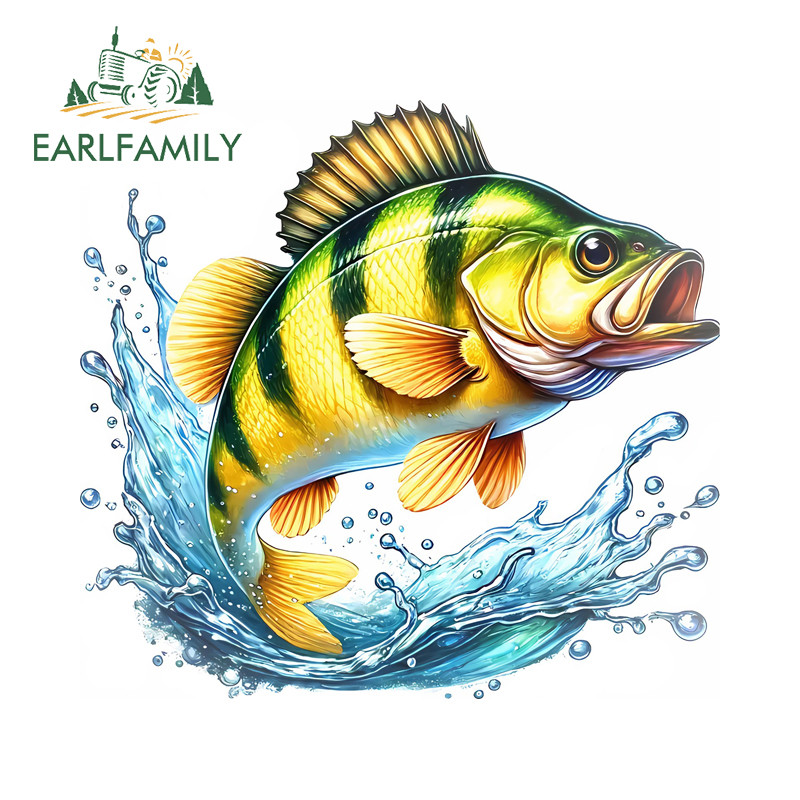 EARLFAMILY Fish Car Sticker Fashionable Occlusion Scratch Caravan Trunk ...
