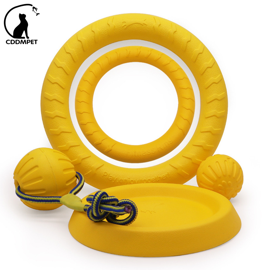 Pet Flying Discs Training Ring Puller Dog Toys Bite Resistant Chew Ball ...