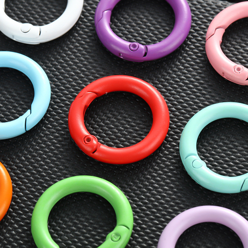 100PCA paint color alloy spring buckle round opening spring ring ...