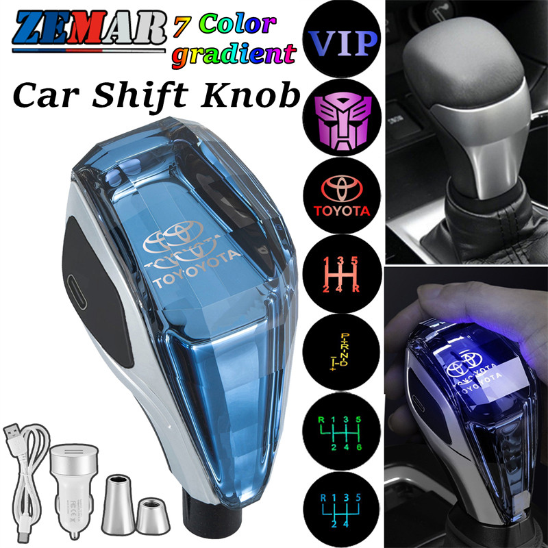 Toyota Car Crystal Handles Gear Shift Knob Glowing Gear Lever Retrofit ...