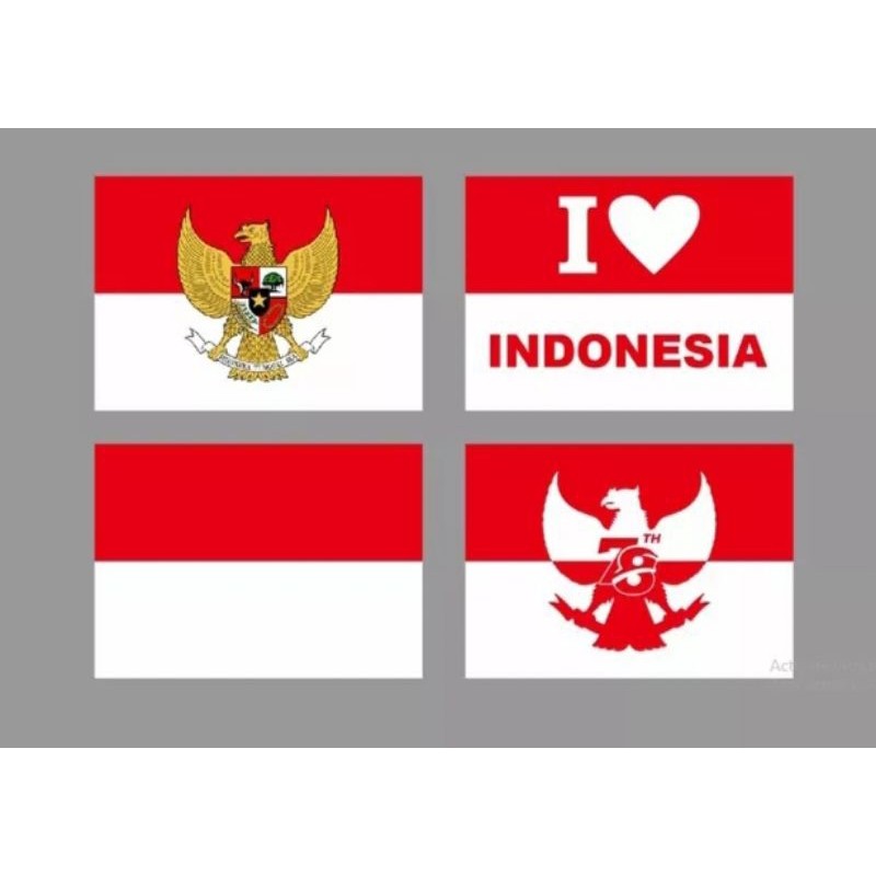 MERAH Red and White Flag Cheek Stickers/cheek Stickers | Shopee Malaysia