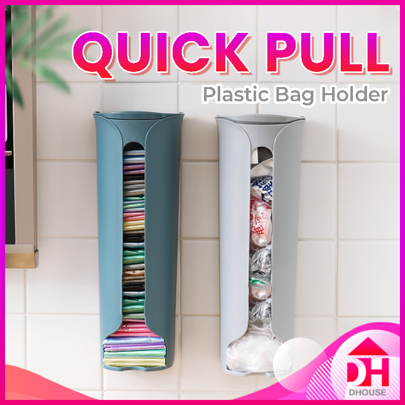 Wall Mounted Plastic Bag Storage Dispenser Box Garbage Trash Bags ...