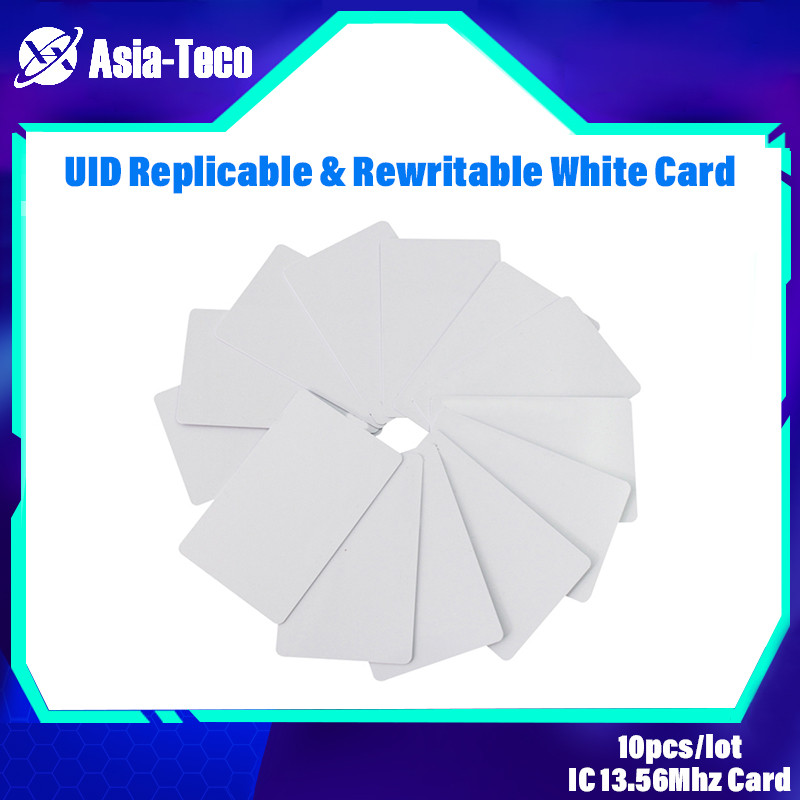 10pcs/lot UID Card Replicable and Rewritable IC 13.56Mhz NFC White Card ...