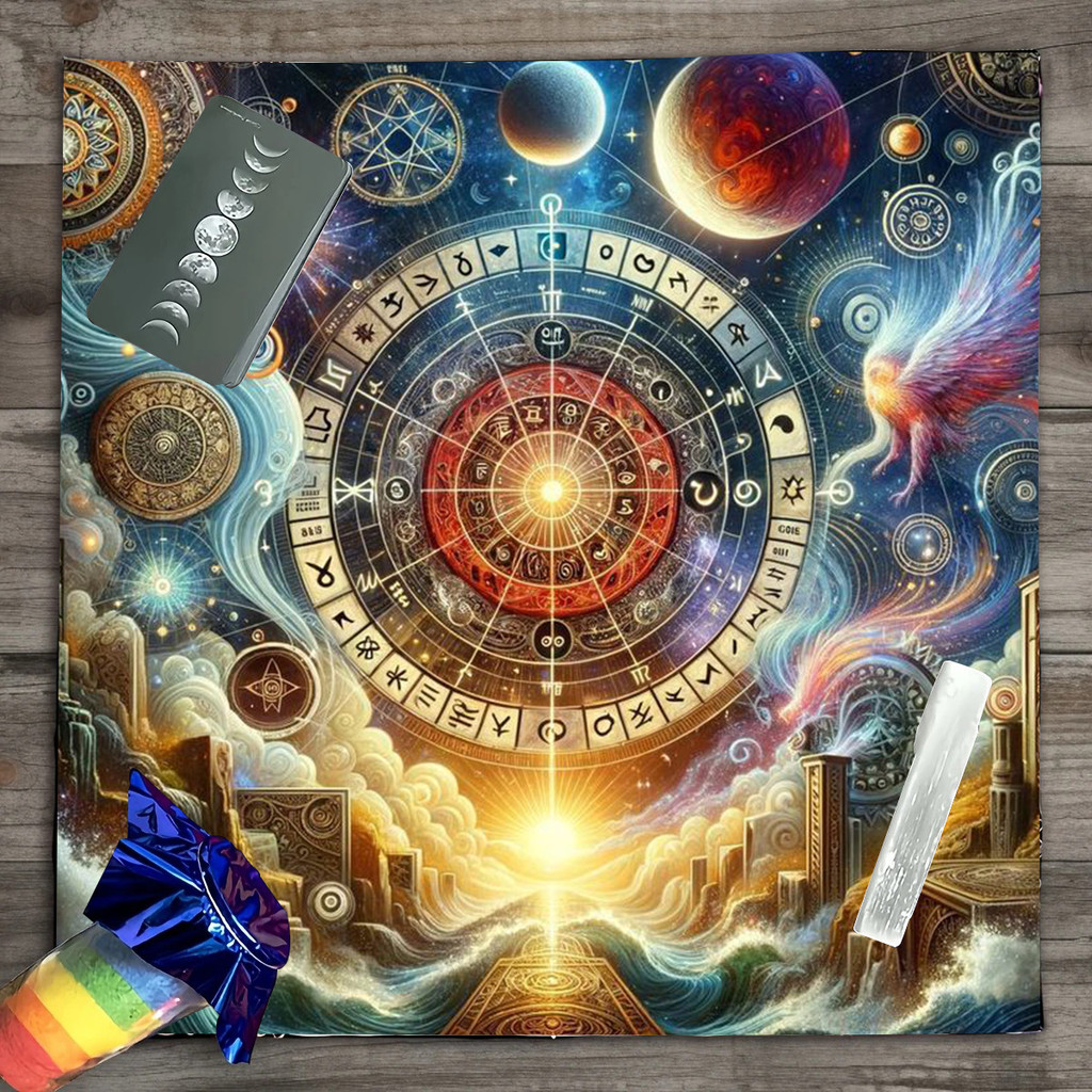 Multiverse Star Chart Tarot Altar Cloth | Runes & Mythical Beasts Dance ...