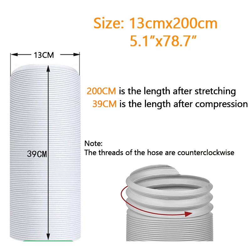 13cm/15cm Diameter Universal Portable Aircond Hose Air Conditioner