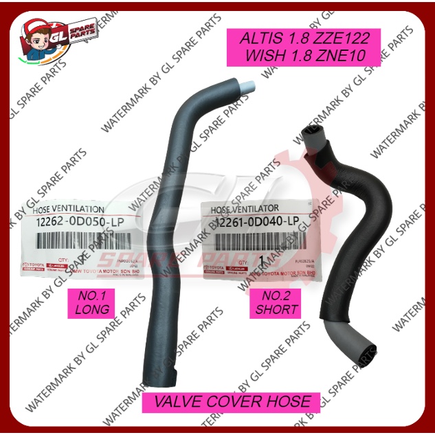 VALVE COVER HOSE ORIGINAL TOYOTA ALTIS 1.8 ZZE122 / WISH 1.8 ZNE10 ...