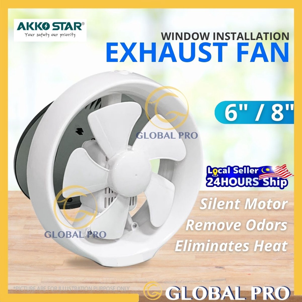AKKO STAR 6" / 8" Window Mounted Exhaust Fans Home Ventilation