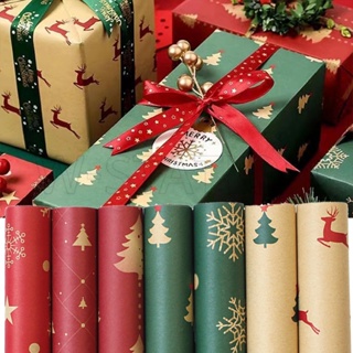 Christmas Gift Wrapping Paper, Made from Recycled Kraft Paper, 6 Pack  70X50CM Folded Sheets 