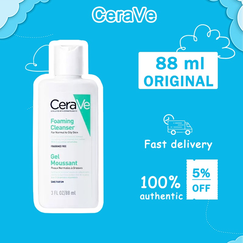 Cerave Foaming Facial Cleanser 88ml For Normal to Oily Skin | Shopee ...