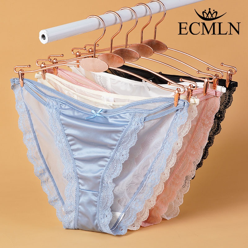 7 Pieces Summer Women Artsy Pure Color Lace Underwear