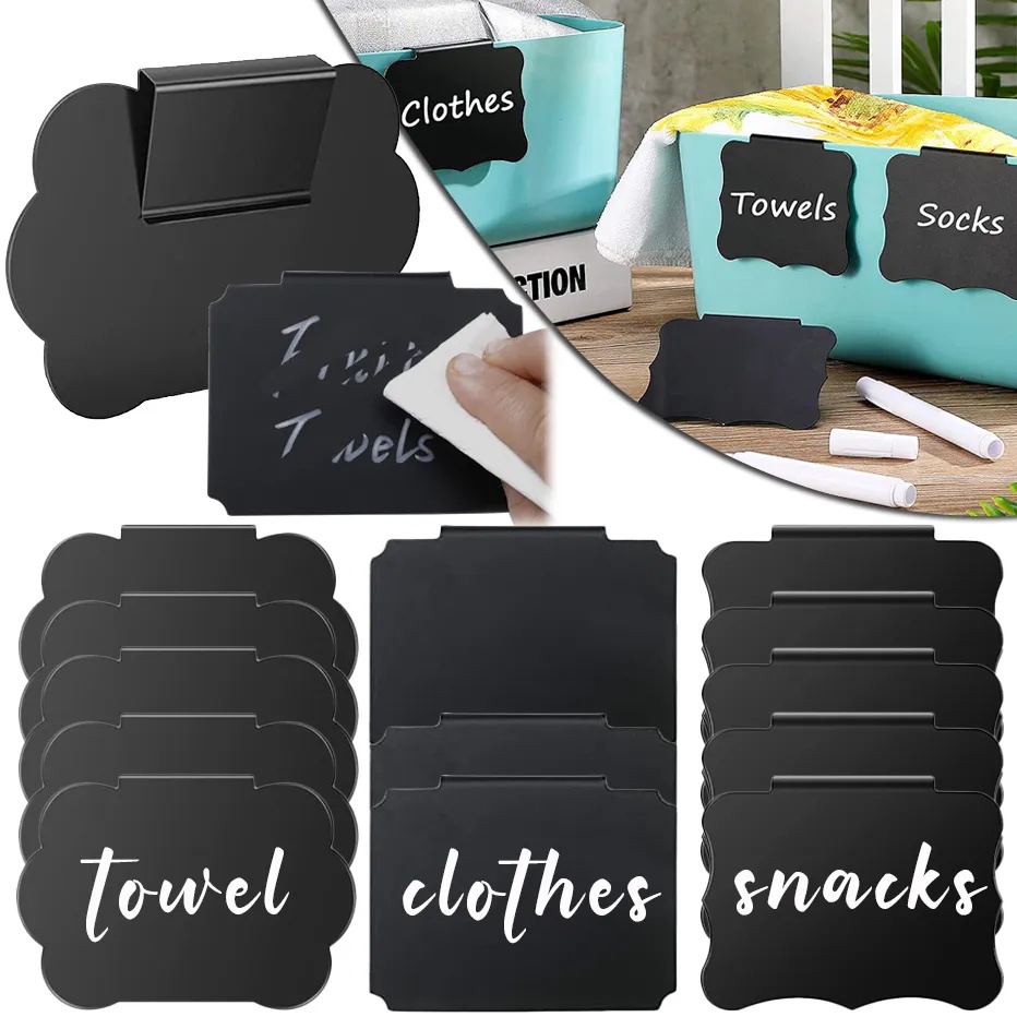 10 Pcs Price Tag PVC Label Holder Mini Chalkboard Rewritable Writing ...