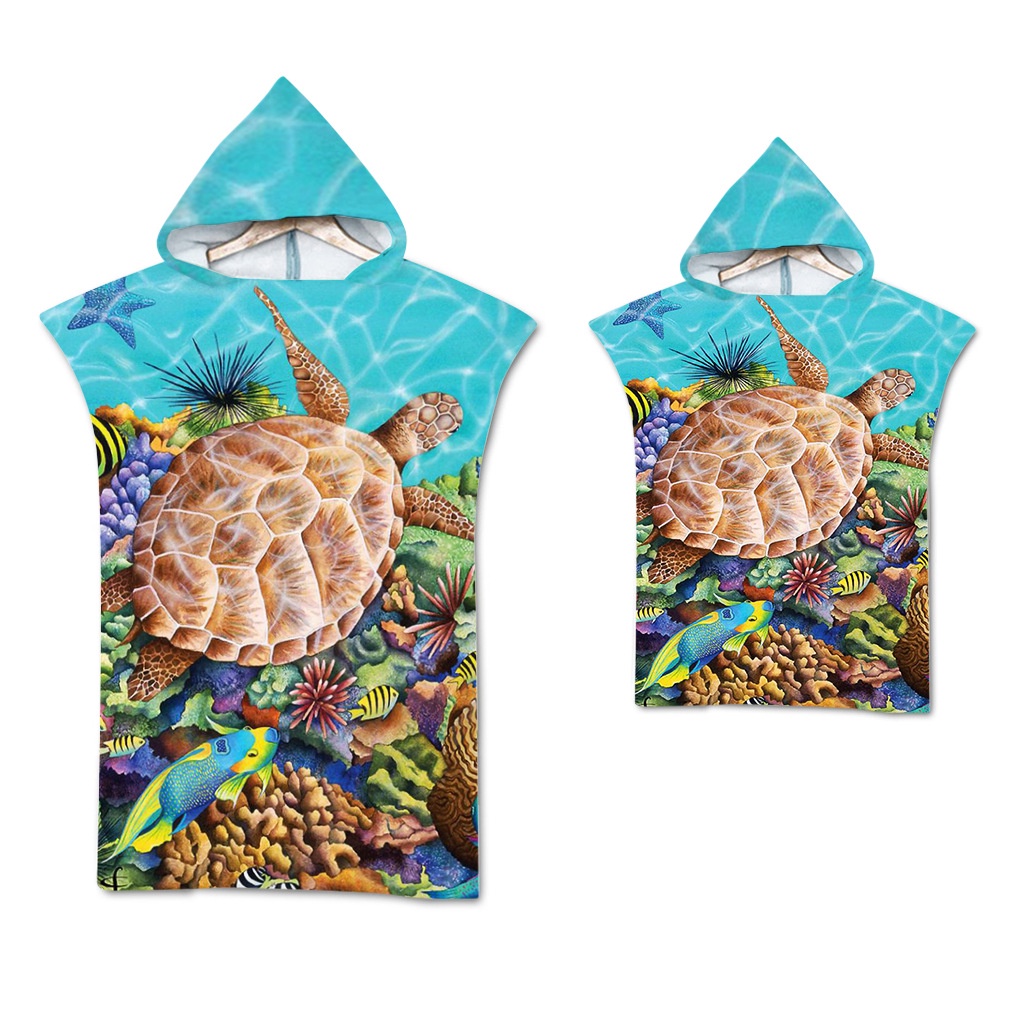 21 Color Adult Child Microfiber Tortoise Hooded Bath Towel Robe Men