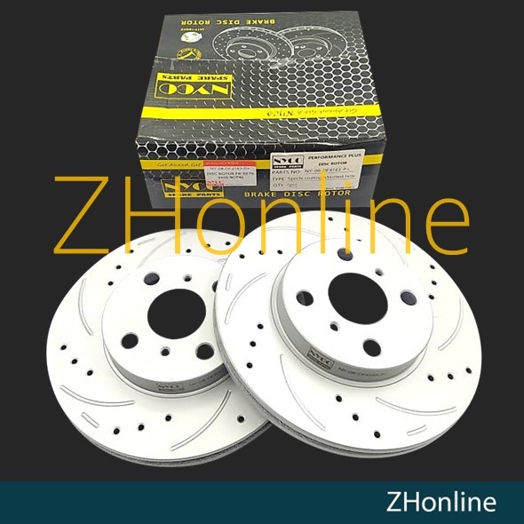 Detroit Axle Front Drilled & Slotted Brake Rotors & Ceramic Pads For 2015-2021 Mercedes C300