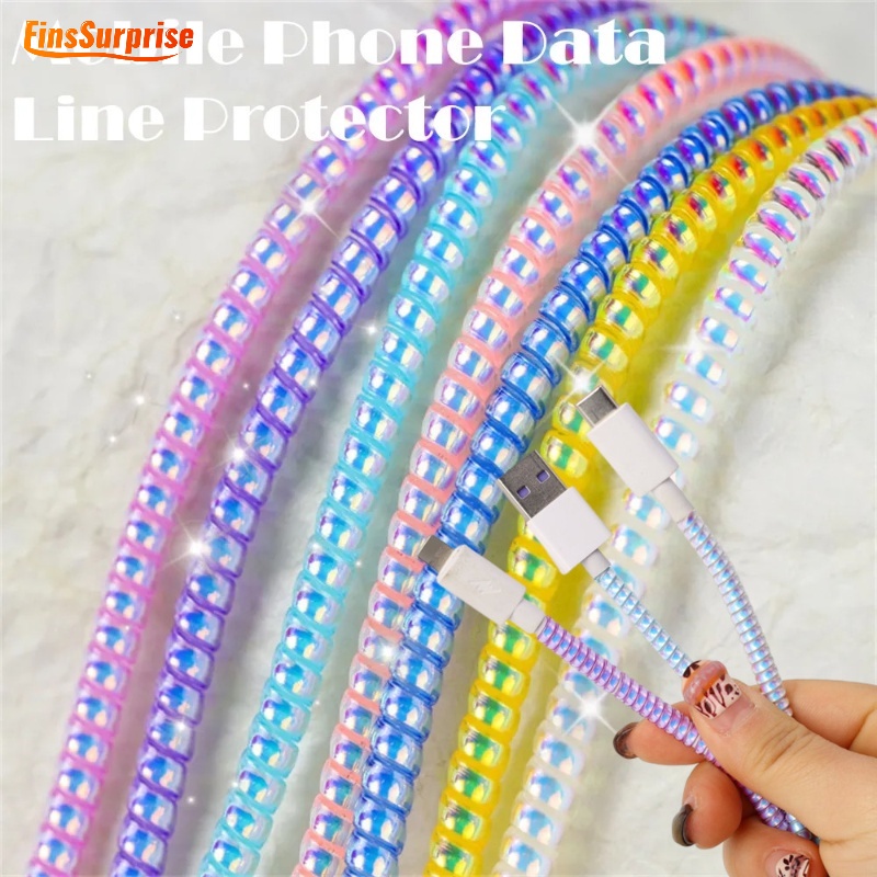1.4m Soft TPU Reusable Multicolour Data Line Wrap Cord Decoration ...