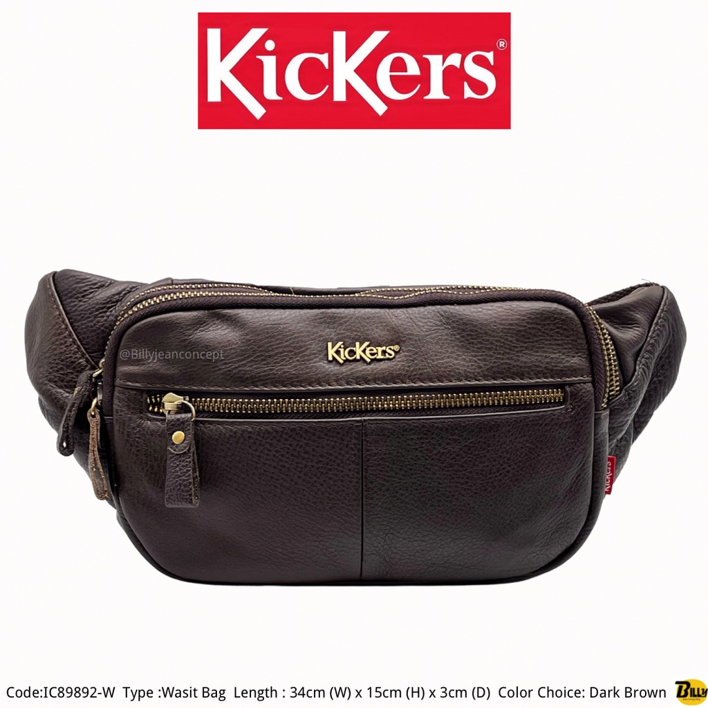 KICKERS Brand Men’s Genuine Leather Waist Bag ( IC89892-W ) | Shopee ...