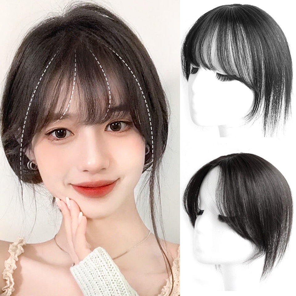 3D Air Bangs Hair Extensions Top Hair Bangs Invisible Hairpiece With ...