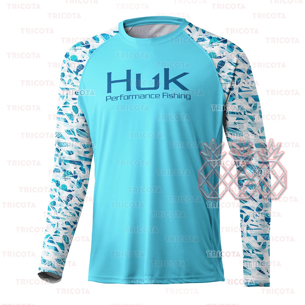 HUK Men Fishing T-Shirts Breathable Quick Dry Sweatshirt Outdoor