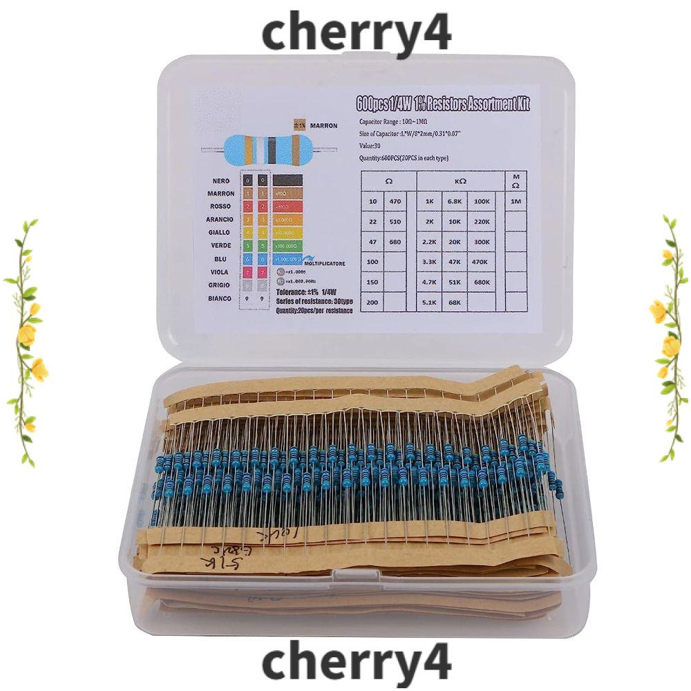 CHERRY 600Pcs Resistor Kit, 30 Values 0.25W Resistors Assortment Kit, Electrical Resistors Set