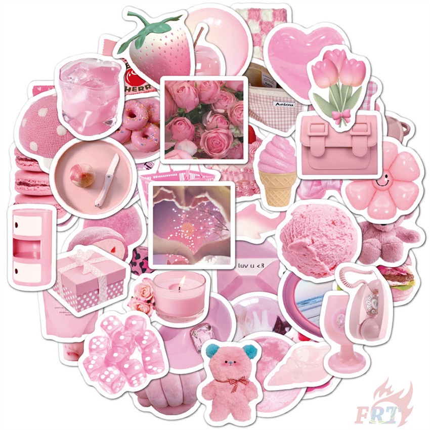 50Pcs/Set Mini Pink Barbie Styles Stickers Waterproof DIY Fashion ...