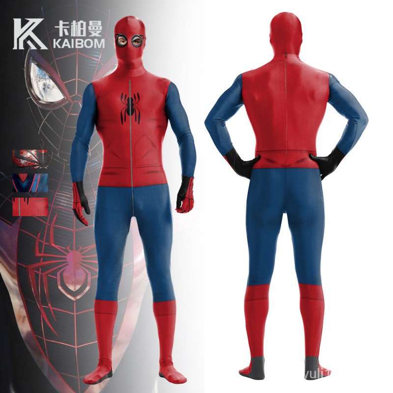 New spiderman costumes jumpsuit bodysuit cosplay conjoined headsets ...