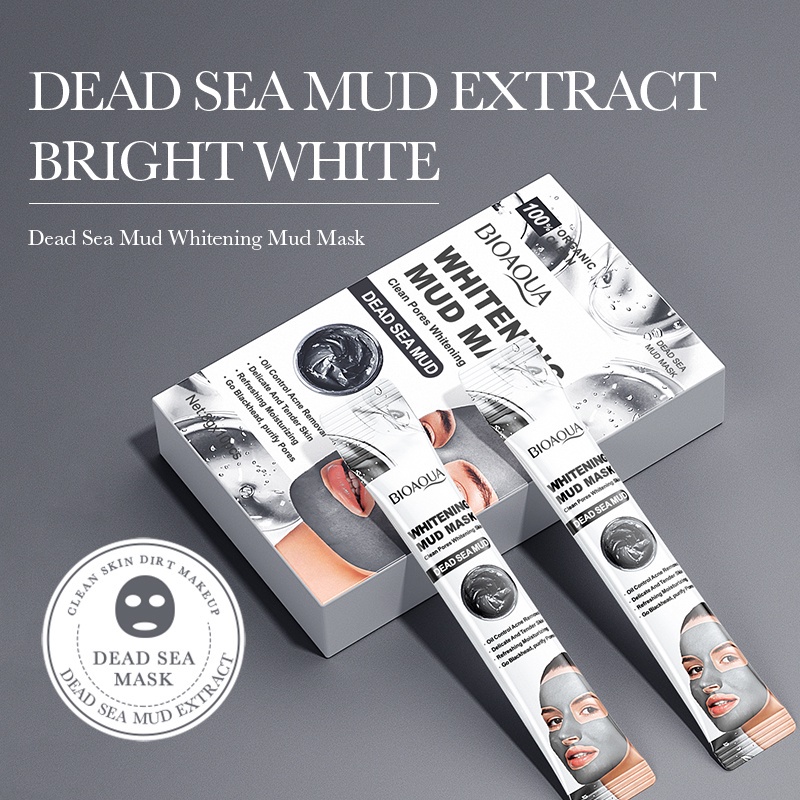 BIOAQUA Dead Sea Mud Whitening Mud Mask Deep Cleansing Shrinks Pores Brightening Mud Mask (8g x