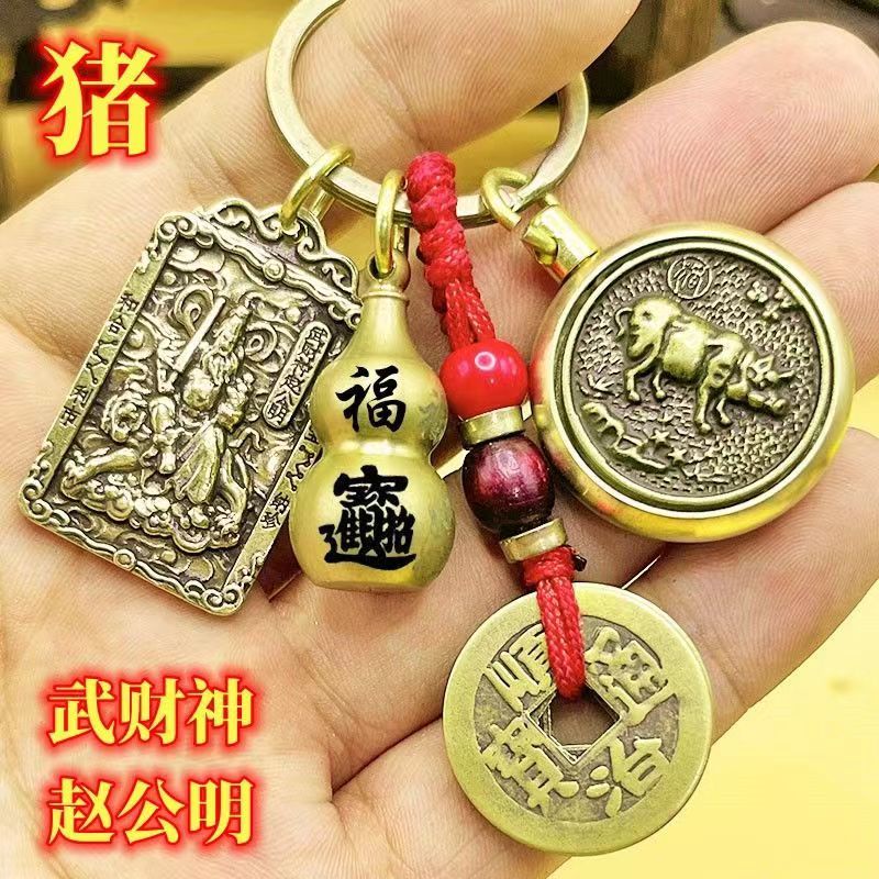 春早割 【絨沙金工芸】武財神（趙元帥）の置物】商売繁盛、財運向上