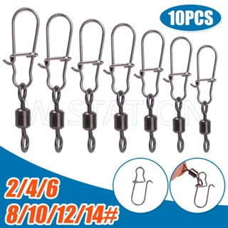 100/50/10PCS Rolling Fishing Swivel Pin Fishing Connector Link with  Interlock Snap Fishing Tackle