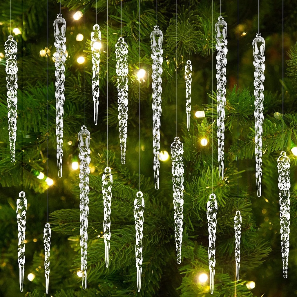 Christmas Acrylic Transparent Icicle Ornaments / Plastic Sparkling ...