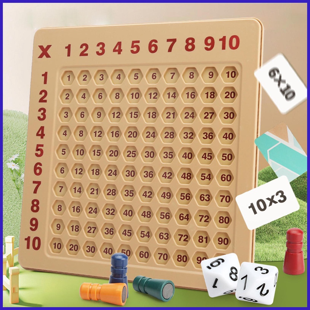 Multiplication Table Board Game Multiplication Charts And 100pcs Flash ...
