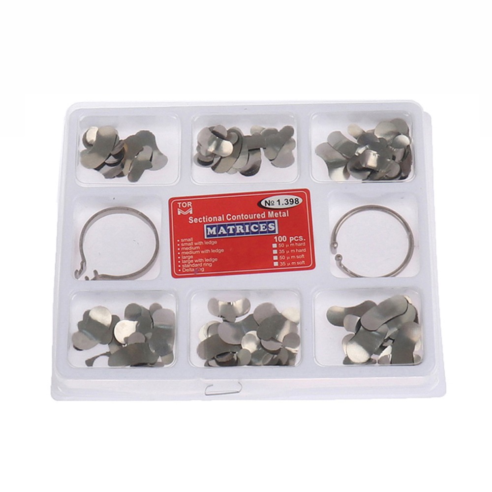 100Pcs/box Dental Matrix Sectional Contoured Metal Matrices No.1.398