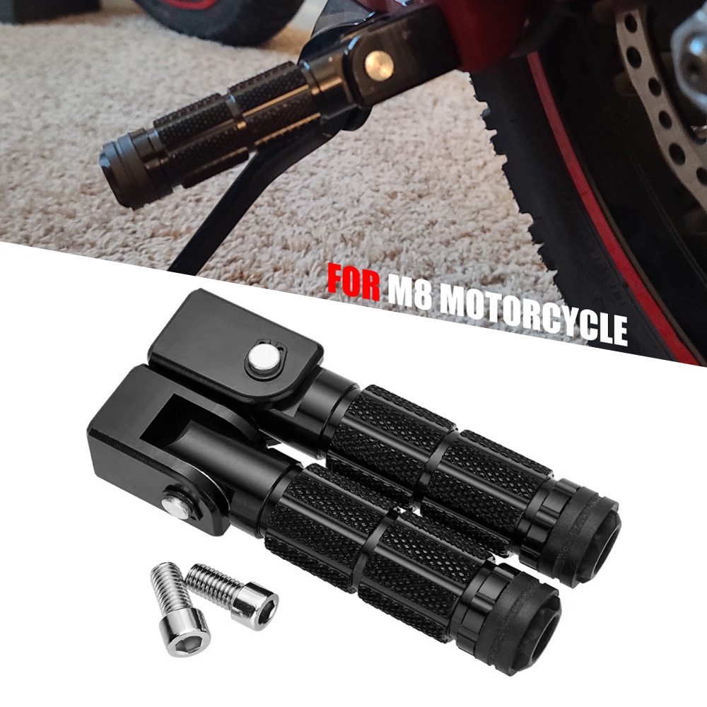 Universal 8mm Install Bolts Motorcycle Folding Footrests 90 Degree