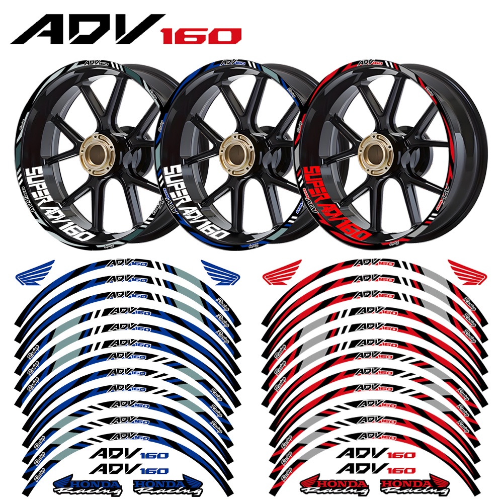 For Honda ADV160 Motorcycle Wheel Rim Stripe Sticker Reflective Scooter ...