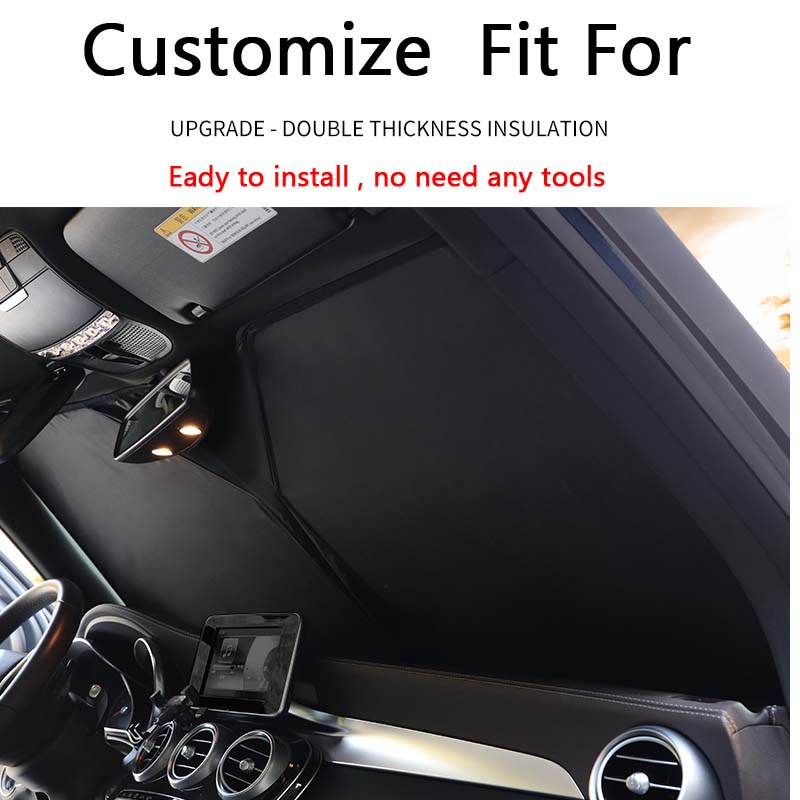 Customize fit Foldable Heat Insulation Car front Windshield Sunshade