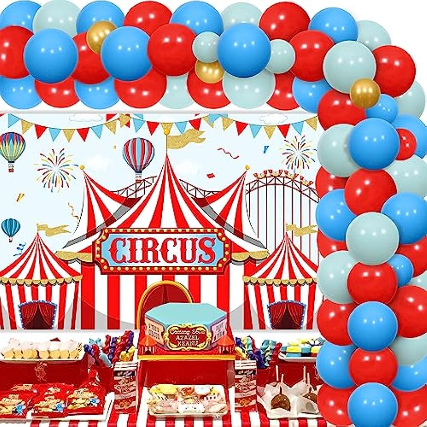 Cheereveal Circus Carnival Birthday Decorations - Circus Themed Red ...