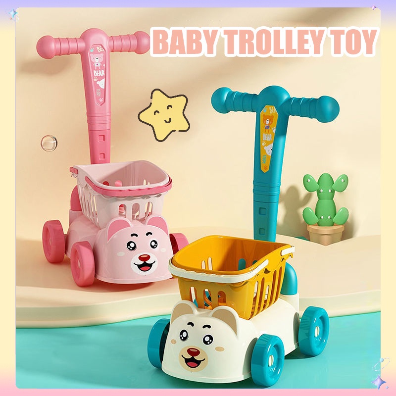 Baby Trolley Toys Fruit Vegetables Shopping Cart Kids Play Boys Girls ...