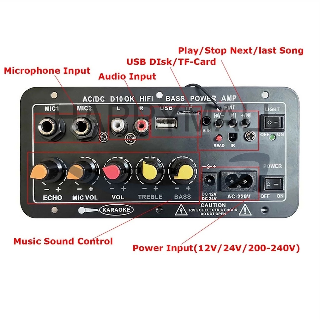 HighPower Card BuiltIn Subwoofer 220V12V24V Home